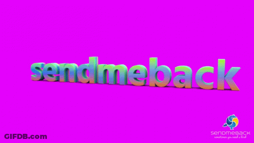 A Pink Background With The Words Sendmeback GIF