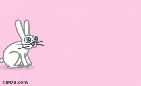 A Pink Background With The Words Spring Forward And A White Bunny GIF
