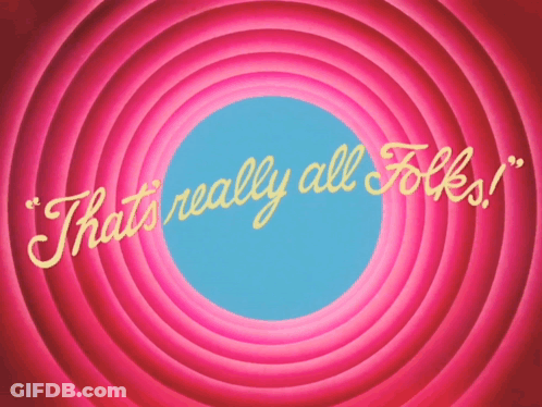A Pink Background With The Words That 'S Really All Folks GIF