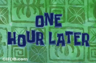A Pink Background With The Words `` Two Hours Later '' Written On It GIF