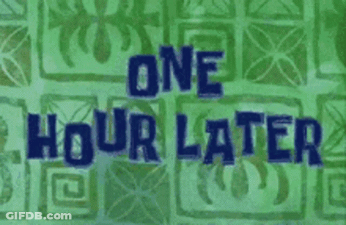 A Pink Background With The Words Two Hours Later Written On It . GIF