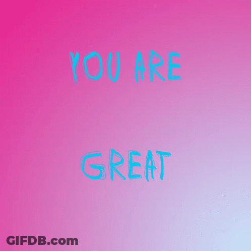A Pink Background With The Words " You Are A Cutie " Written In Blue GIF