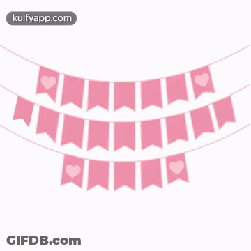 A Pink Banner That Says Happy Valentine 'S Day On It GIF