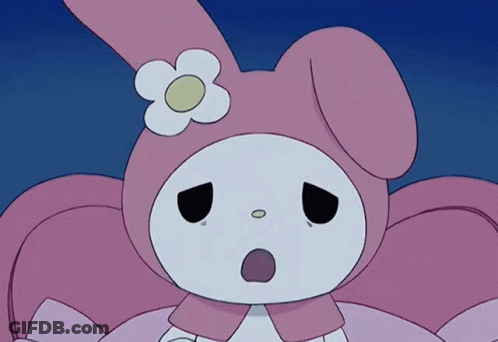 A Pink Bunny With A Flower On Her Head GIF