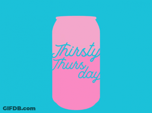 A Pink Can That Says " Thirsty Thursday " On It GIF
