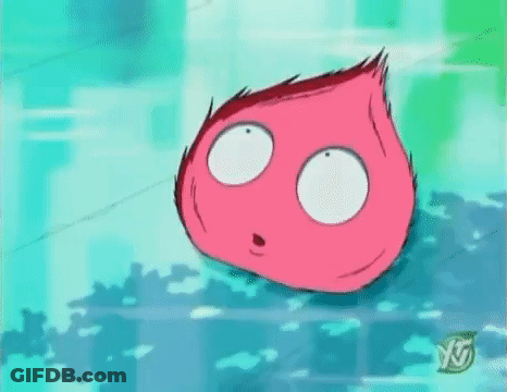 A Pink Cartoon Character With Tears Running Down Its Face Is Crying . GIF