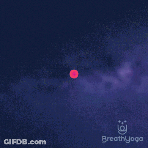 A Pink Circle With The Words Exhale And Relax Written On It GIF