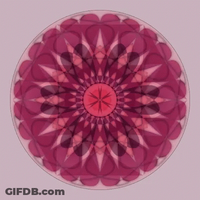 A Pink Circular Design With A Star In The Middle GIF