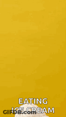 A Pink Cone Of Ice Cream With The Words Eating Ice Cream Below It GIF