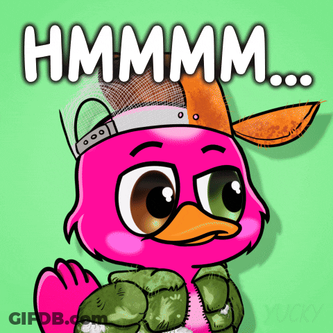 A Pink Flamingo Wearing A Hat And A Green Jacket Says Hmmmm GIF