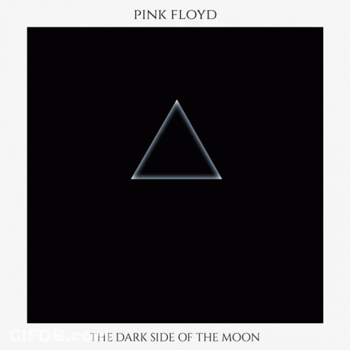 A Pink Floyd Album Cover With A Triangle And Rainbow GIF