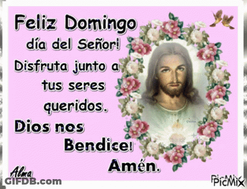 A Pink Greeting Card With A Picture Of Jesus On It GIF