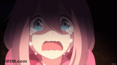 A Pink Haired Anime Girl Is Crying With Tears Coming Out Of Her Eyes GIF