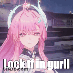 A Pink Haired Anime Girl With The Words Lock It In Gurli GIF