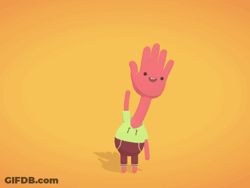 A Pink Hand Making A Peace Sign With Its Fingers GIF
