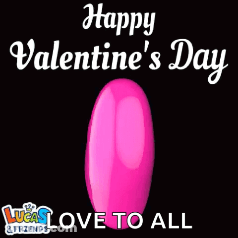 Pink Heart Saying Happy Valentine's Day GIF