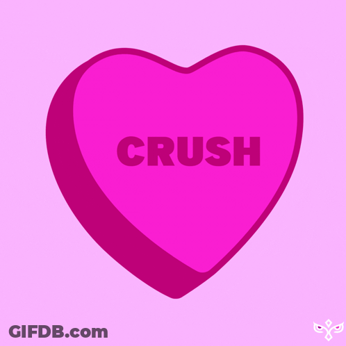 A Pink Heart That Says Crush On It On A Pink Background GIF