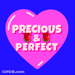 A Pink Heart That Says Precious And Perfect GIF