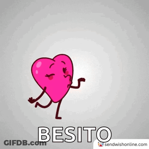 A Pink Heart With Arms And Legs Is Thinking I Love You GIF