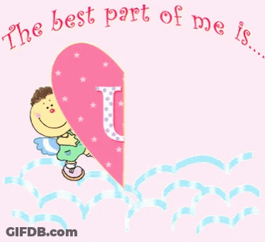 A Pink Heart With The Letter U In The Middle GIF
