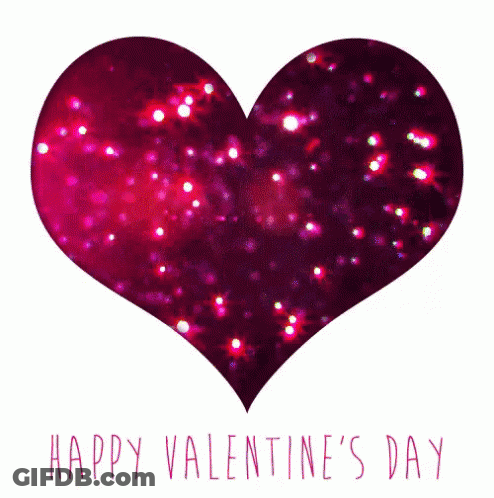 A Pink Heart With The Words Happy Valentine 'S Day GIF