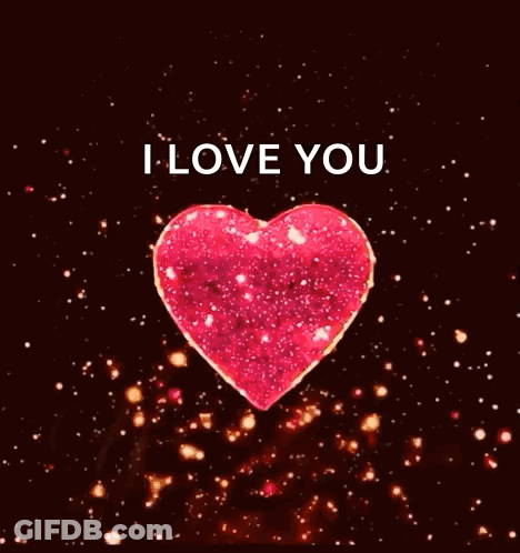 A Pink Heart With The Words `` I Love You '' On It GIF