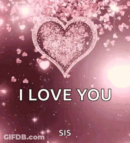 A Pink Heart With The Words `` I Love You '' Written On It GIF
