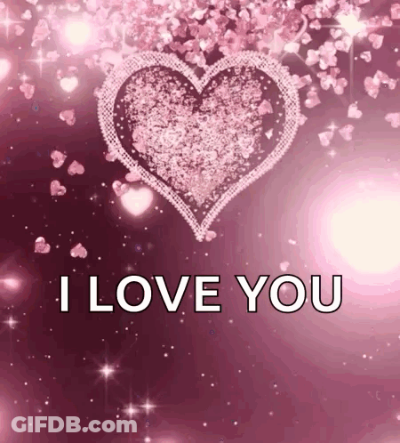 A Pink Heart With The Words I Love You Written On It GIF