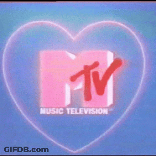 A Pink Heart With The Words Pings Music Television Inside Of It GIF