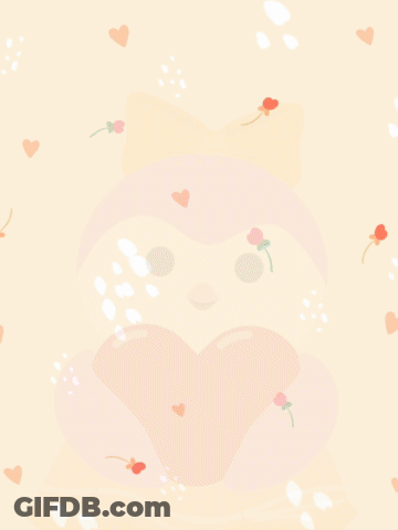 A Pink Penguin Holding A Red Heart With The Words " You Are Enough " Surrounding It GIF