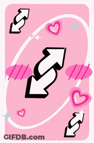 A Pink Playing Card With The Words Purreee Haosssss On It GIF