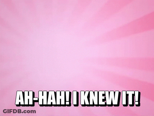 A Pink Pony With The Words Ah-Hah I Knew It GIF