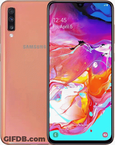 A Pink Samsung Phone Shows The Time As 12:45 GIF