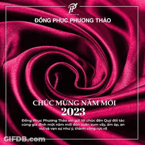 A Pink Satin Swirl With The Year 2023 On The Bottom GIF