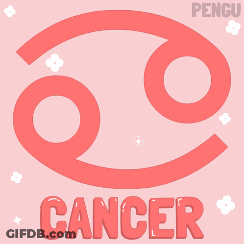 A Pink Sign With A Penguin And The Word Cancer On It GIF