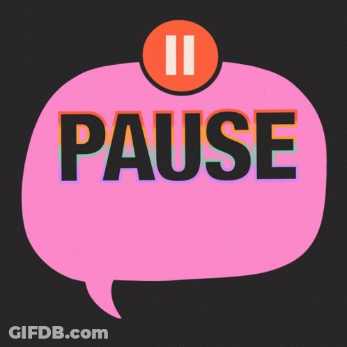 A Pink Speech Bubble With The Words Pause To Verify GIF