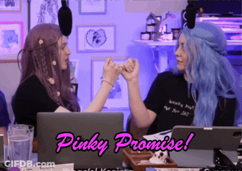 A Pinky Promise Is Being Made By Two Women GIF