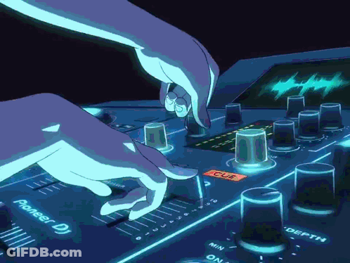 A Pioneer Dj Mixer With A Cue Button On It GIF