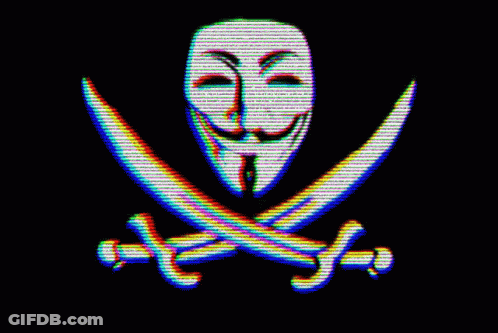 A Pirate Symbol With A Skull And Crossbones And A Mask GIF