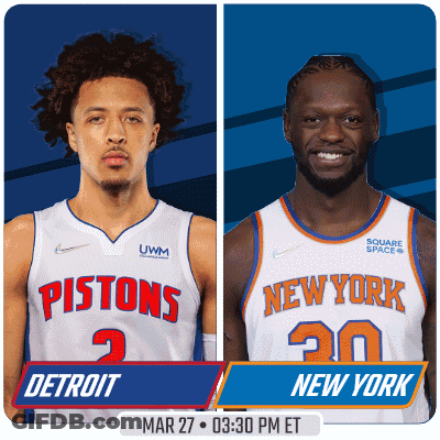 A Pistons And New York Basketball Game Is Scheduled For Mar 27 GIF