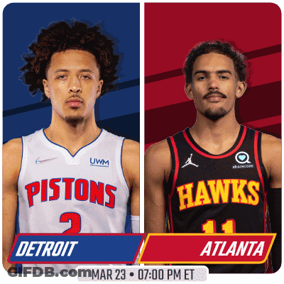 A Pistons Player And A Hawks Player Are Shown GIF