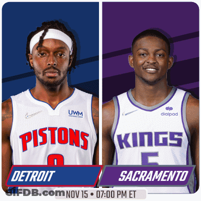 A Pistons Player And A Kings Player Are On A Poster GIF