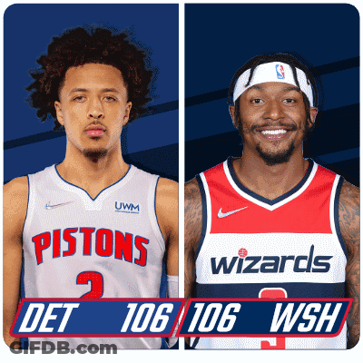 A Pistons Player And A Wizards Player Are Shown Side By Side GIF