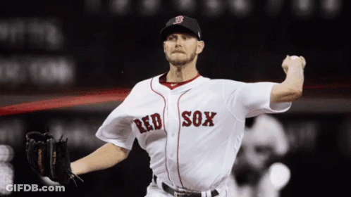 A Pitcher For The Red Sox Is About To Throw A Ball GIF
