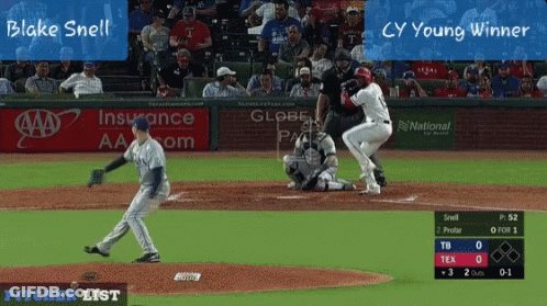 A Pitcher List For Blake Snell Is Shown GIF