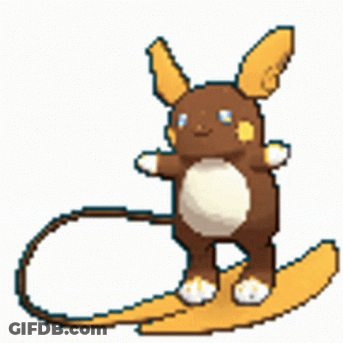 Pixel Art Brown And Yellow Rabbit On Yellow Board GIF
