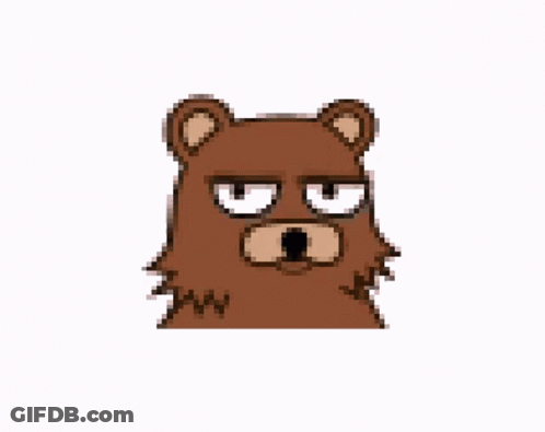 A Pixel Art Drawing Of A Brown Bear With Its Eyes Closed . GIF