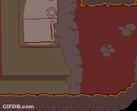 A Pixel Art Drawing Of A Cartoon Character Holding A Purple Object GIF