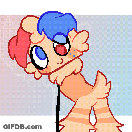 A Pixel Art Drawing Of A Cartoon Character With A Blue Eye GIF