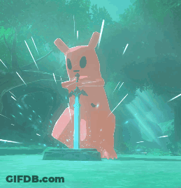 A Pixel Art Drawing Of A Cat Holding A Sword GIF
